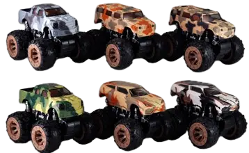 Friction Toy Car Monster Truck Assortment - 8 Pieces Per Retail Ready Display 20474 KIPP BROTHERS