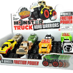 Friction Toy Car Monster Truck Road Warrior Assortment - 8 Pieces Per Retail Ready Display 20475 KIPP BROTHERS