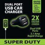 Car Charger with Dual USB Ports 2.1 Amp - 3 Pieces Per Pack 20515 GADGET GEAR