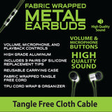 Wired Earbuds Metal With Mic  - 2 Pieces Per Pack 21206