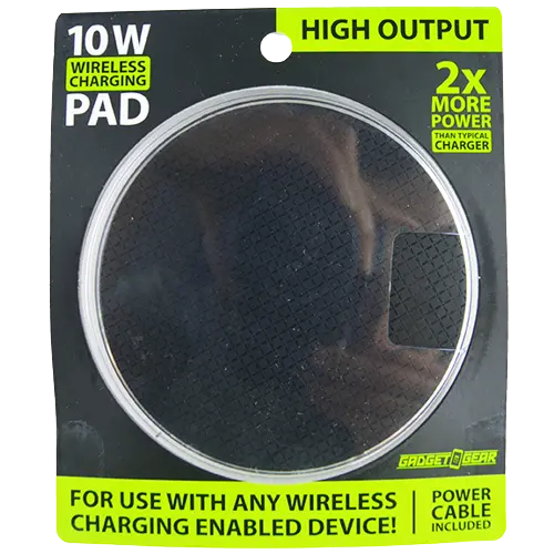 Wireless Charging Pad with Power Cable - 6 Pieces Per Retail Ready Display 21784 GADGET GEAR