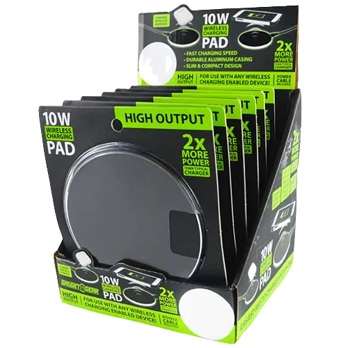 Wireless Charging Pad with Power Cable - 6 Pieces Per Retail Ready Display 21784 GADGET GEAR