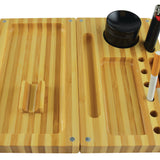 Bamboo Magnetic Roll Tray Smoker Station - 4 Pieces Per Retail Ready Display 21917