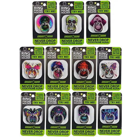 Ring Phone Holder Acrylic - 12 Pieces Per Retail Ready Display 21967 GADGET GEAR