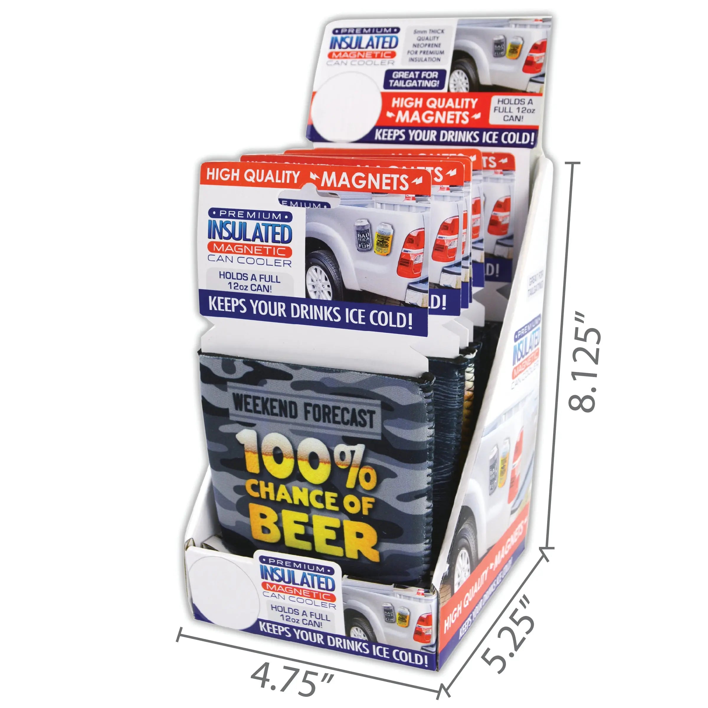Neoprene Magnetic Can and Bottle Cooler - 6 Pieces Per Retail Ready Display 22428 POLAR GEAR