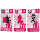 Breast Cancer Awareness Pink Tac Pin - 12 Pieces Per Retail Ready Display 22503