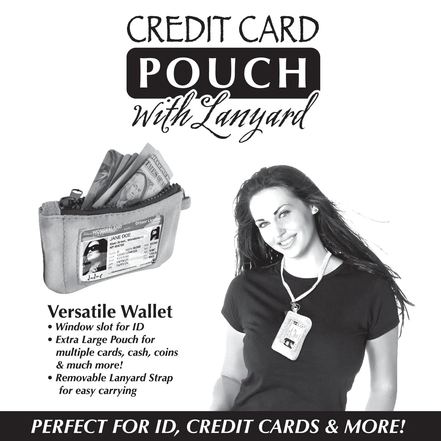 Credit Card Pouch with Lanyard - 6 Pieces Per Retail Ready Display 22835 NOVELTY INC