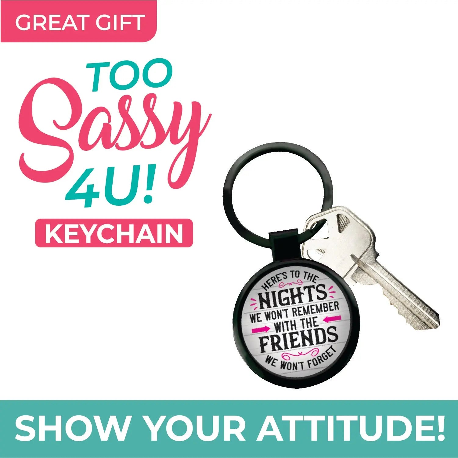 Metal Key Chain with Saying - 12 Pieces Per Retail Ready Display 22901 KIPP BROTHERS