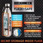 18 oz Stainless-Steel Flask and Safe - 6 Pieces Per Retail Ready Display 22931 ROUGHNECK