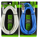 Charging Cable Glow in The Dark Assortment 10FT 2.4 Amp - 6 Pieces Per Retail Ready Display 88295 GADGET GEAR
