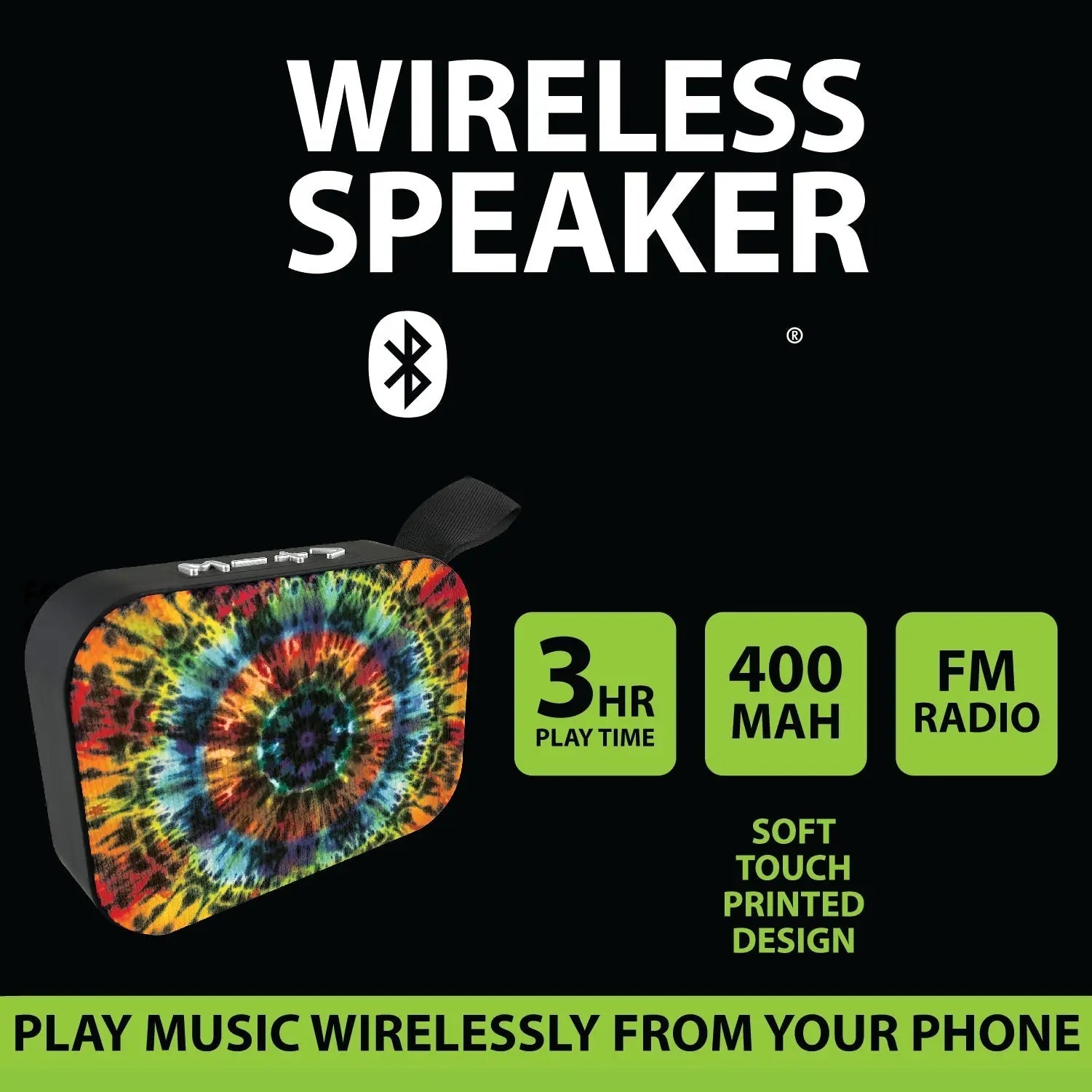 Wireless Speaker with Fm Radio - 6 Pieces Per Retail Ready Display 23193 GADGET GEAR