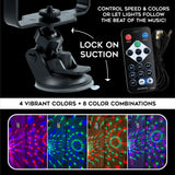 Mood Light USB LED Disco Light with Suction Cup Mount - 4 Pieces Per Retail Ready Display 23575