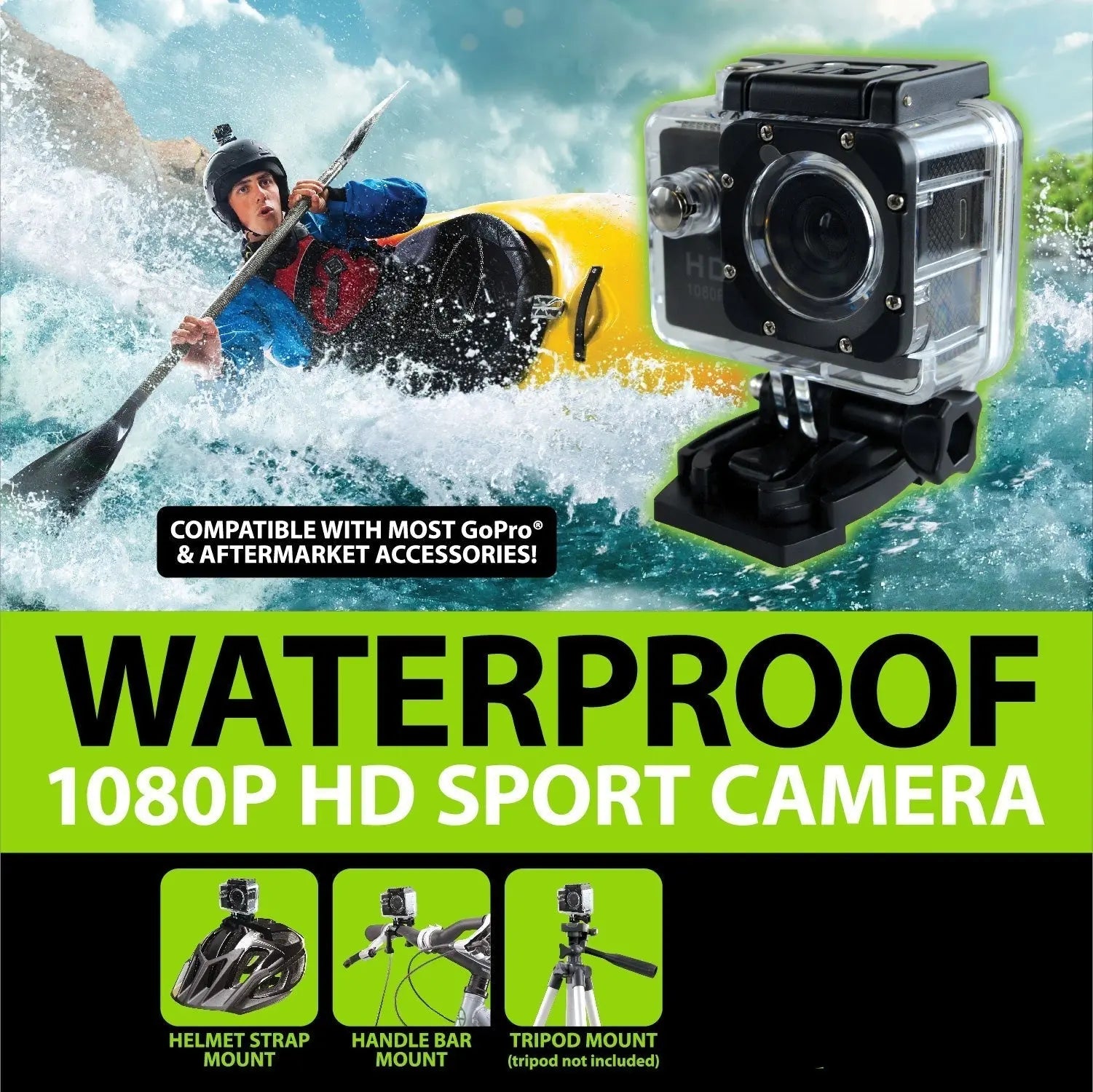Waterproof Sport Camera with Micro Sd Card - 4 Pieces Per Retail Ready Display 23592 GADGET GEAR