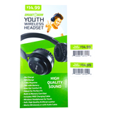 Wireless Headphones Youth with Aux Cable - 6 Pieces Per Retail Ready Display 23724