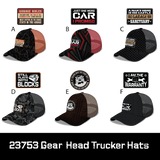 Trucker Hat Gear Head Ball Caps - 6 Pieces Per Retail Ready Display 23753