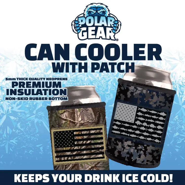 Patriotic Neoprene Can and Bottle Cooler with Patch - 6 Per Retail Ready Display 23761 POLAR GEAR
