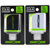 AC Wall Charger with Dual USB Ports 2.1 Amp - 3 Pieces Per Pack 24443 GADGET GEAR