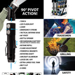 Metal Multi-Tool Torch Stick Lighter with LED Light - 6 Pieces Per Retail Ready Display 24964 TORCH BLUE