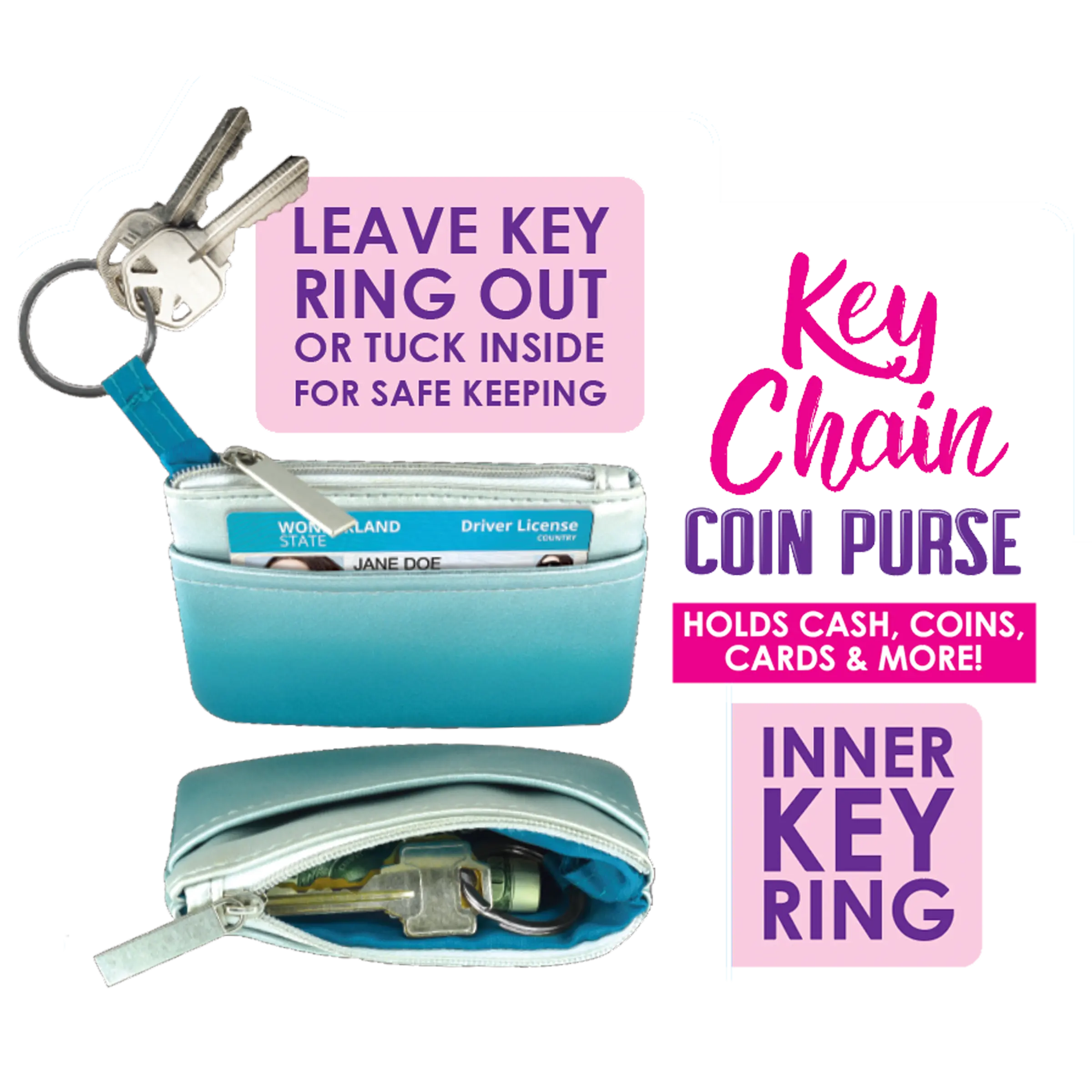 Coin Purse Key Chain - 6 Pieces Per Retail Ready Display 25914 KIPP BROTHERS