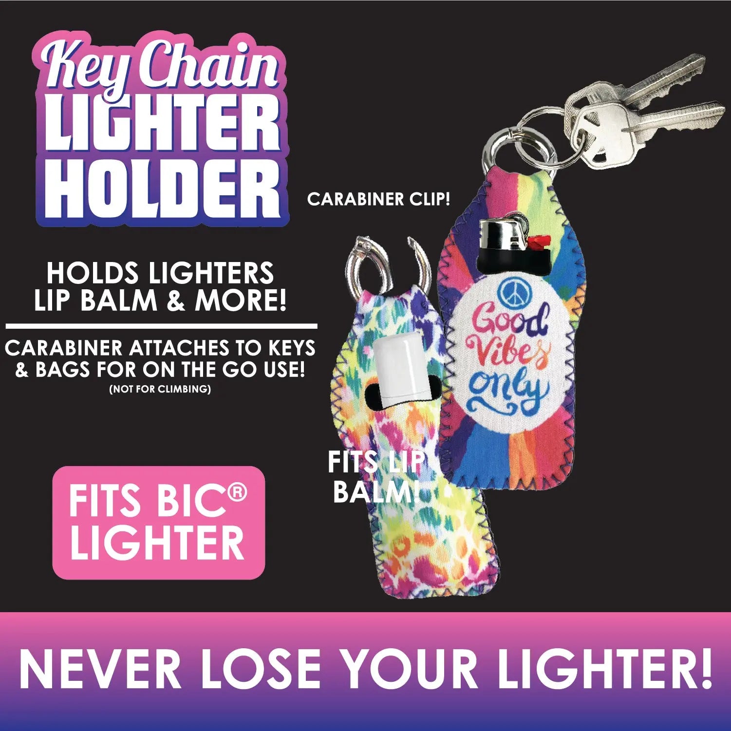 Neoprene Lighter Case Key Chain - 12 Pieces Per Retail Ready Display 26816 SMOKEZILLA