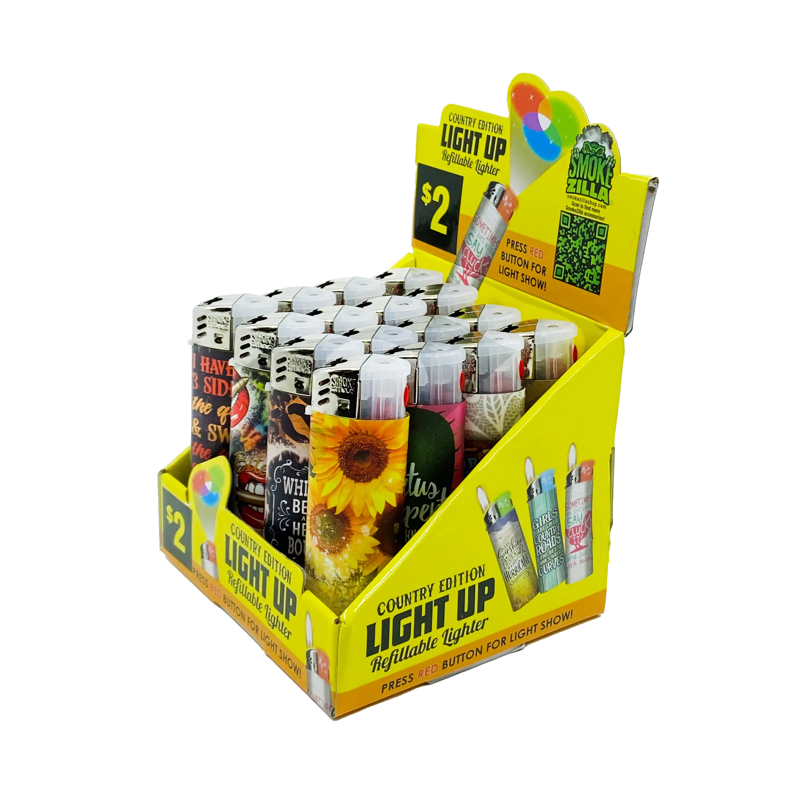 Country Girl Light-Up Lighter - 16 Pieces Per Retail Ready Display 41559 SMOKEZILLA