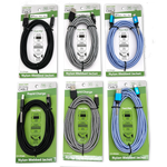 Charging Cable Indestructible Assortment 10FT 2.4 Amp - 6 Pieces Per Retail Ready Display 88468 GADGET GEAR