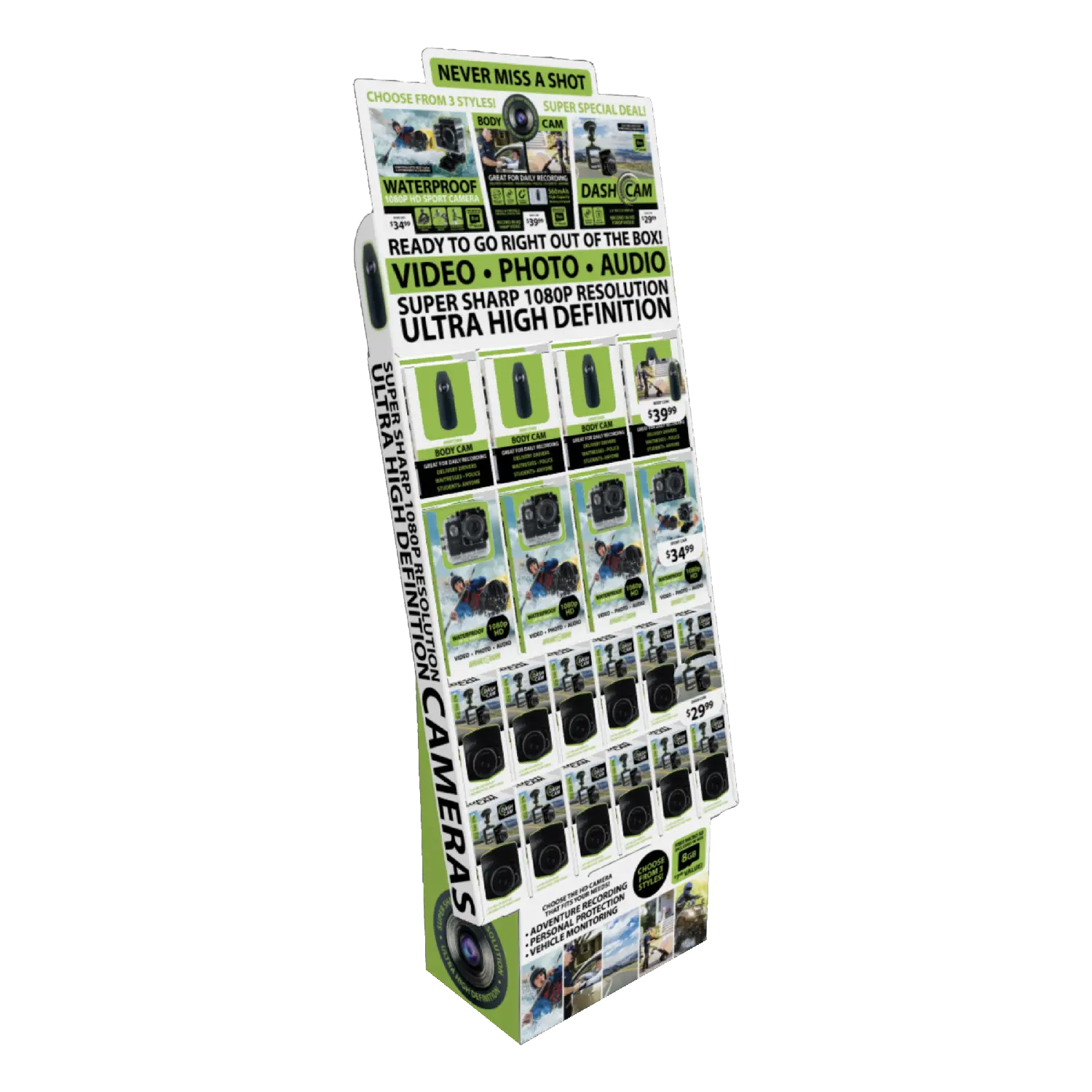 Camera Assortment Floor Display - 20 Pieces Per Retail Ready Display 88449 GADGET GEAR