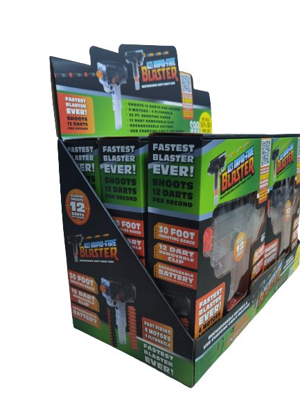 Rapid Fire Soft Dart Gun with Darts - 6 Pieces Per Retail Ready Display 22863 KIPP BROTHERS