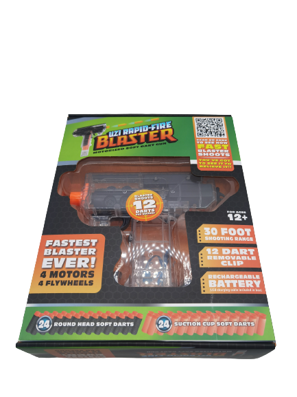Rapid Fire Soft Dart Gun with Darts - 6 Pieces Per Retail Ready Display 22863 KIPP BROTHERS