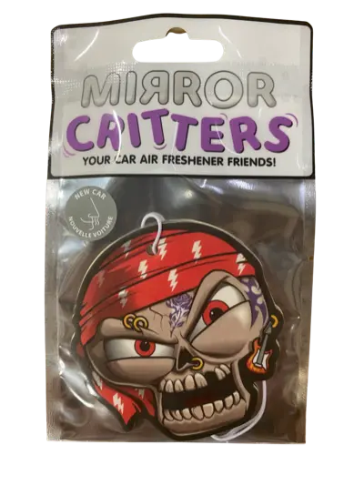 Air Freshener Mirror Critters Pirate New Car Scented- 24 Pieces Per Pack 41443 NOVELTY INC
