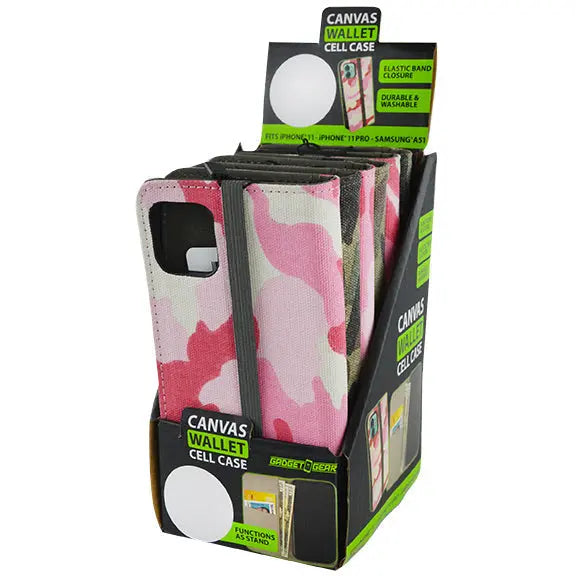 Canvas Cell Phone Wallet Iphone 11 - 6 Pieces Per Retail Ready Display 22122 GADGET GEAR