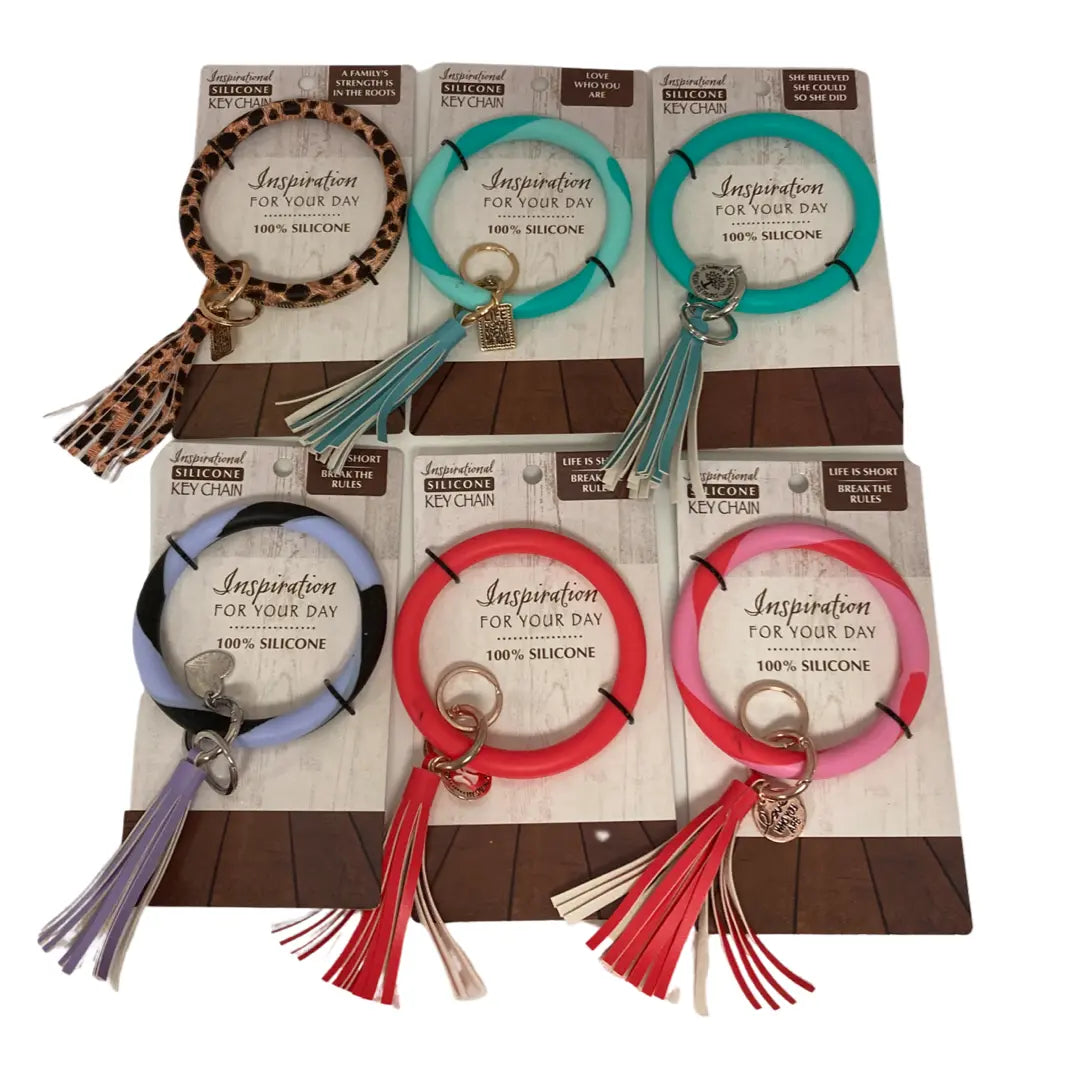 Silicone Ring Keychain Wristlet - 6 Pieces Per Retail Ready Display 22526 NOVELTY INC
