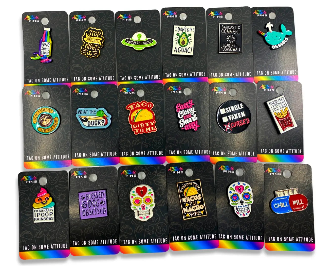 Enamel Tac Pin - 18 Pieces Per Retail Ready Display 24834 NOVELTY INC
